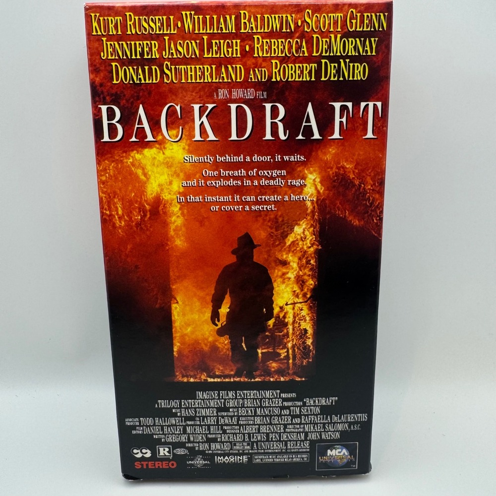 Backdraft VHS 1991 Kurt Russell Robert De Niro Ron Howard MCA Universal 8107839